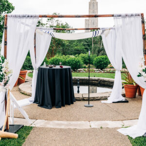 white chuppah cathedral of learning maya lovro photography