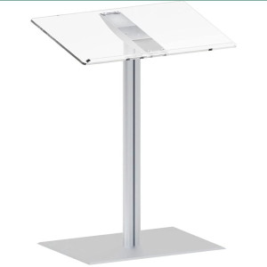 a white table with a glass top on a white background