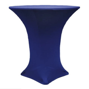 a blue table with a white background