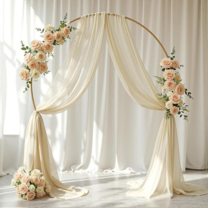 a wedding arch decorated with flowers