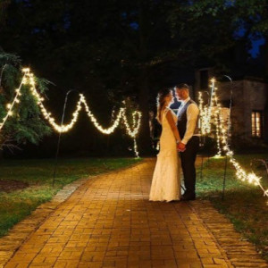 Succop Nature Park path lighting illuminating an outdoor garden walkway at an elegant Pittsburgh event